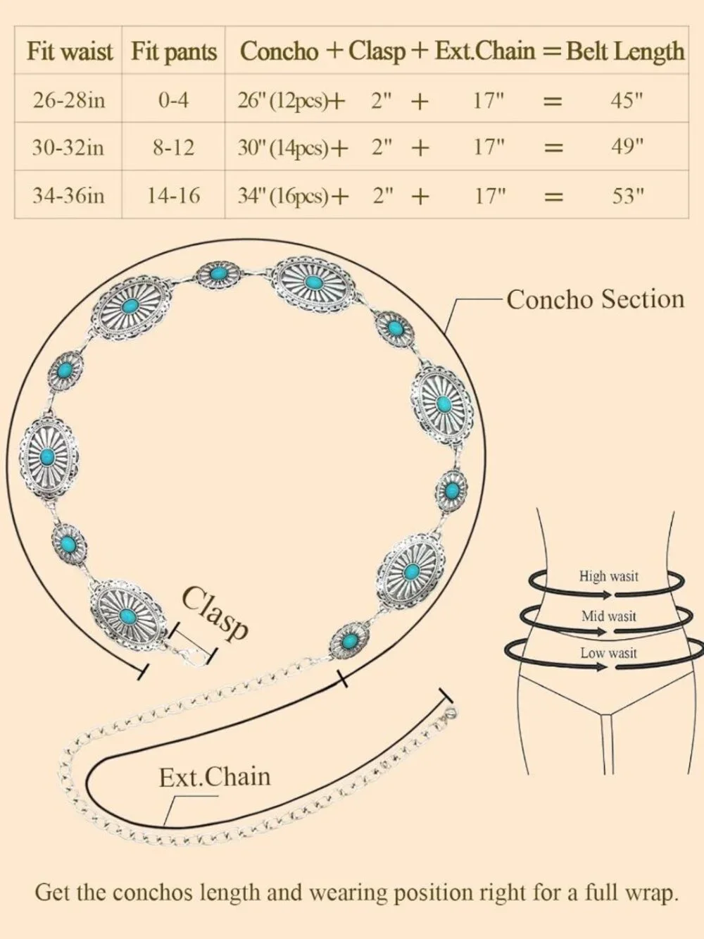 Stylish Western Metal Concho Belt for Women - Perfect for Dresses, Jeans